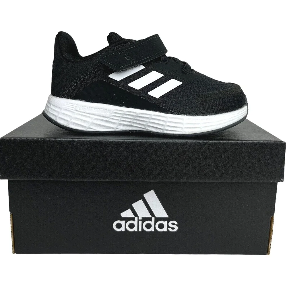 Adidas Baby Boys Slip-on Sneakers Size 6 Black-White Athletic Shoes Lightweight